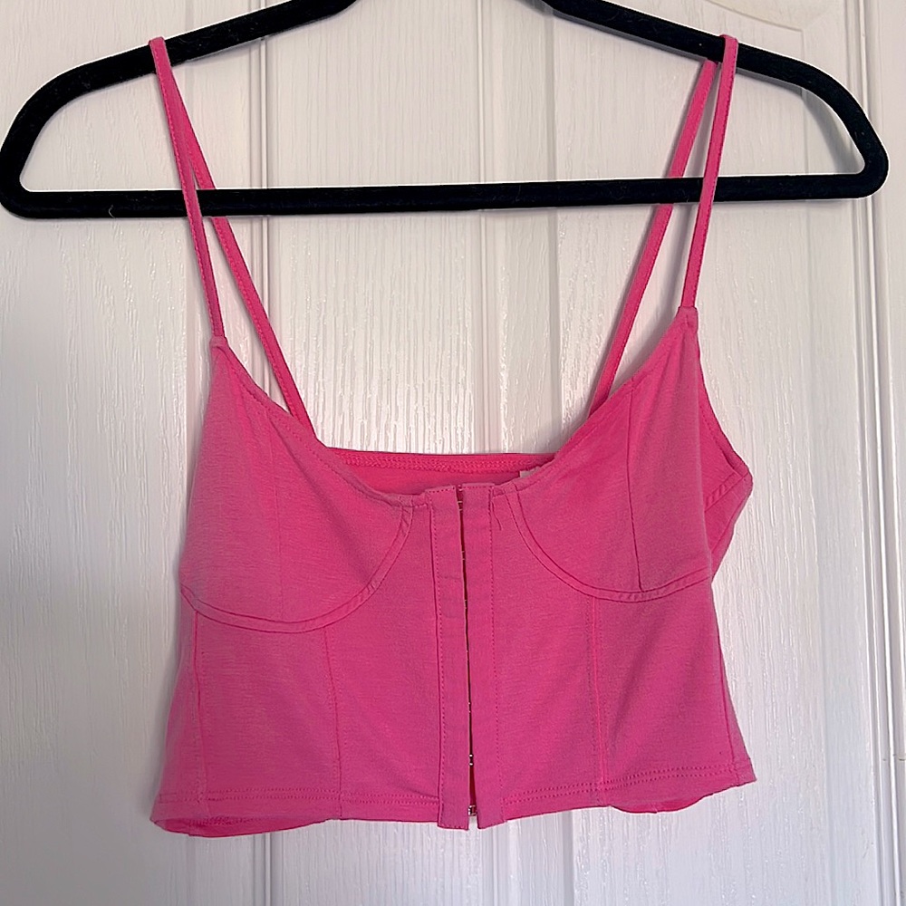 Pink PacSun corset crop top